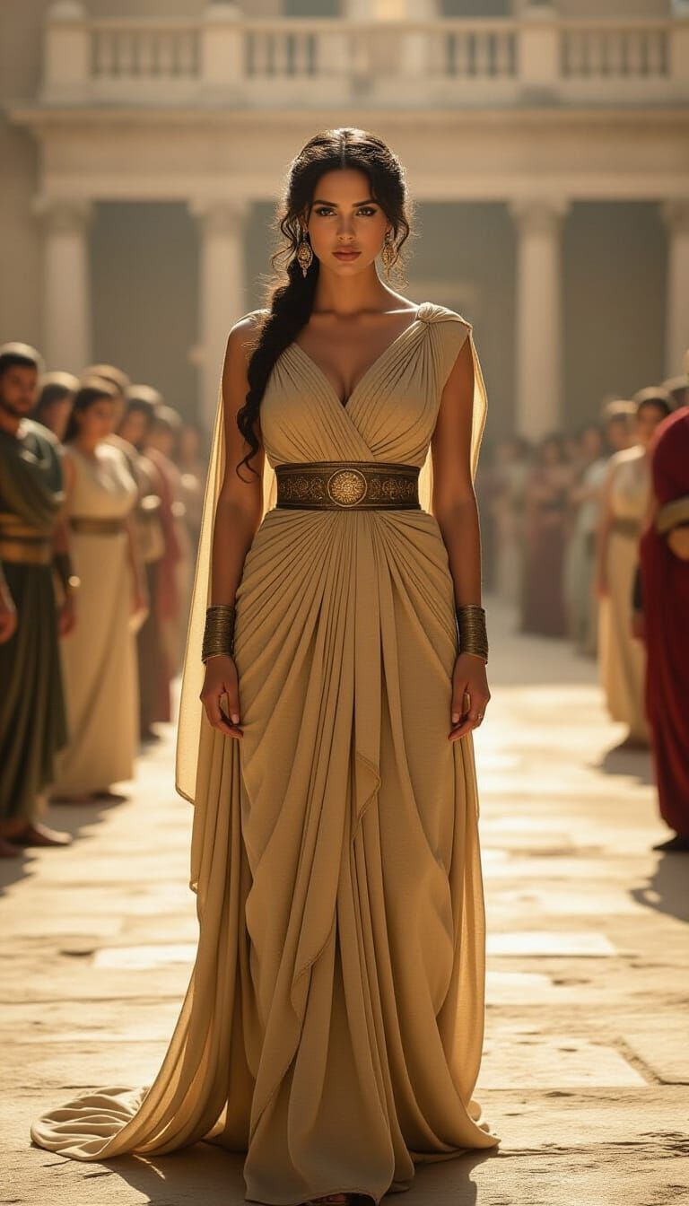 Curvy Woman in Ancient Rome with Cinematic Lighting