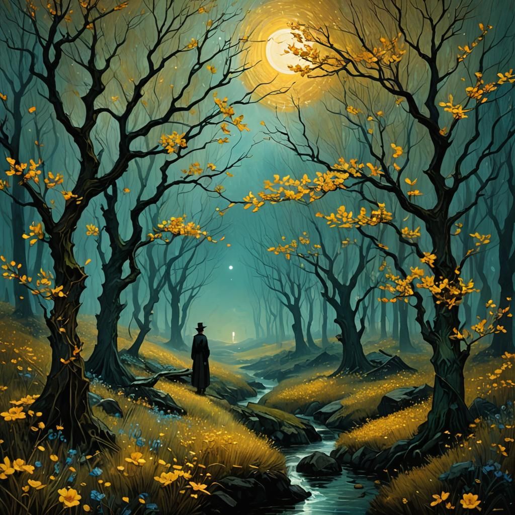 Vibrant Landscape Art, Post-Impressionist Style