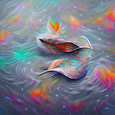 Swan Boats in Cosmic Astral Illustration