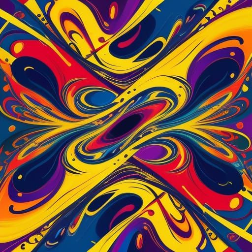 Vibrant Abstract Art in Dynamic Expressive Style