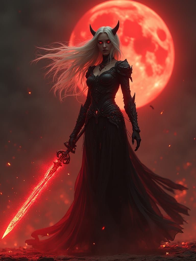 Vampiric Oracle Under Crimson Moon