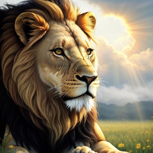 Lion in Divine Sunshine