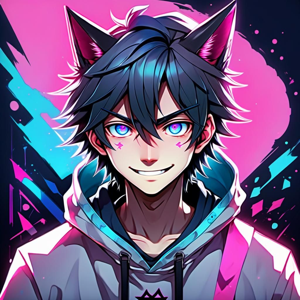 Yandere Anime Character with Bat in Pastel Colors