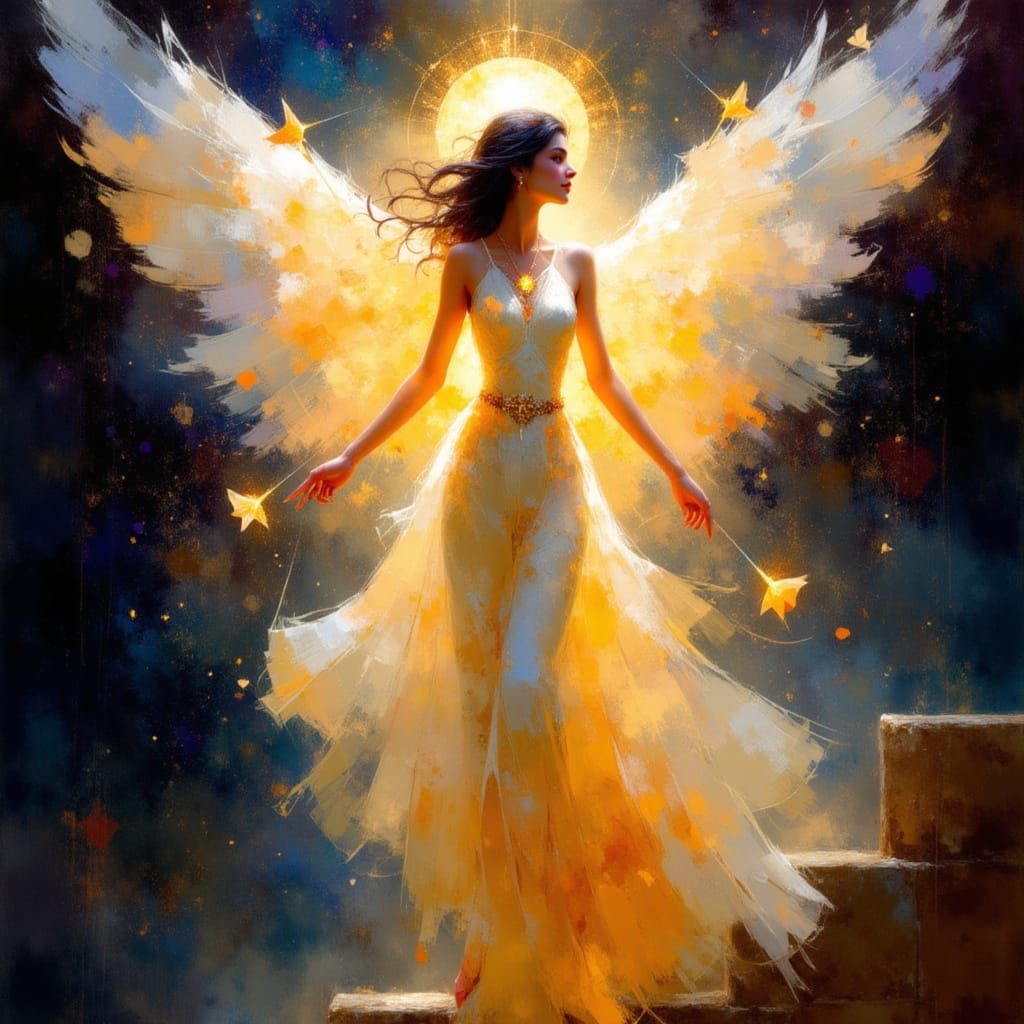 Celestial Being in Digital Anime Painting