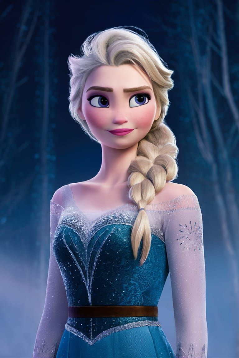 Margot Robbie as Elsa in Frozen Movie Poster