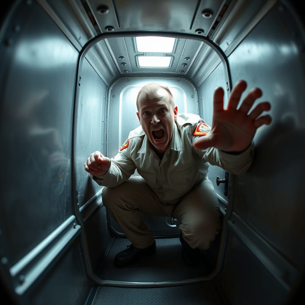 Claustrophobic Security Chief's Space Confinement: Matte Pai...