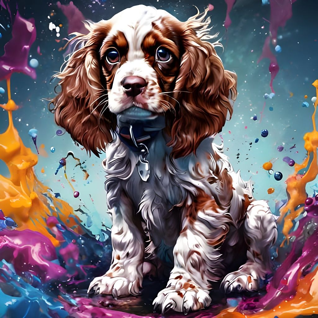 Adorable English Cocker Spaniel Puppy Portrait