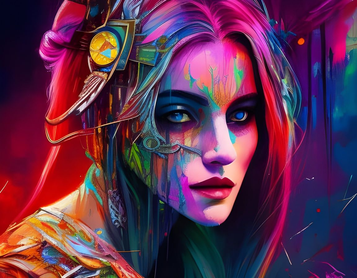 Ugly Woman on Swing in Carne Griffiths Style