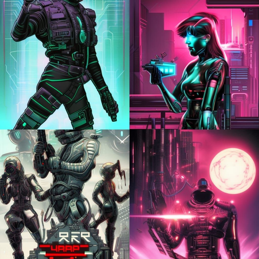 Dynamic Cyberpunk Scene as Comic Book Art