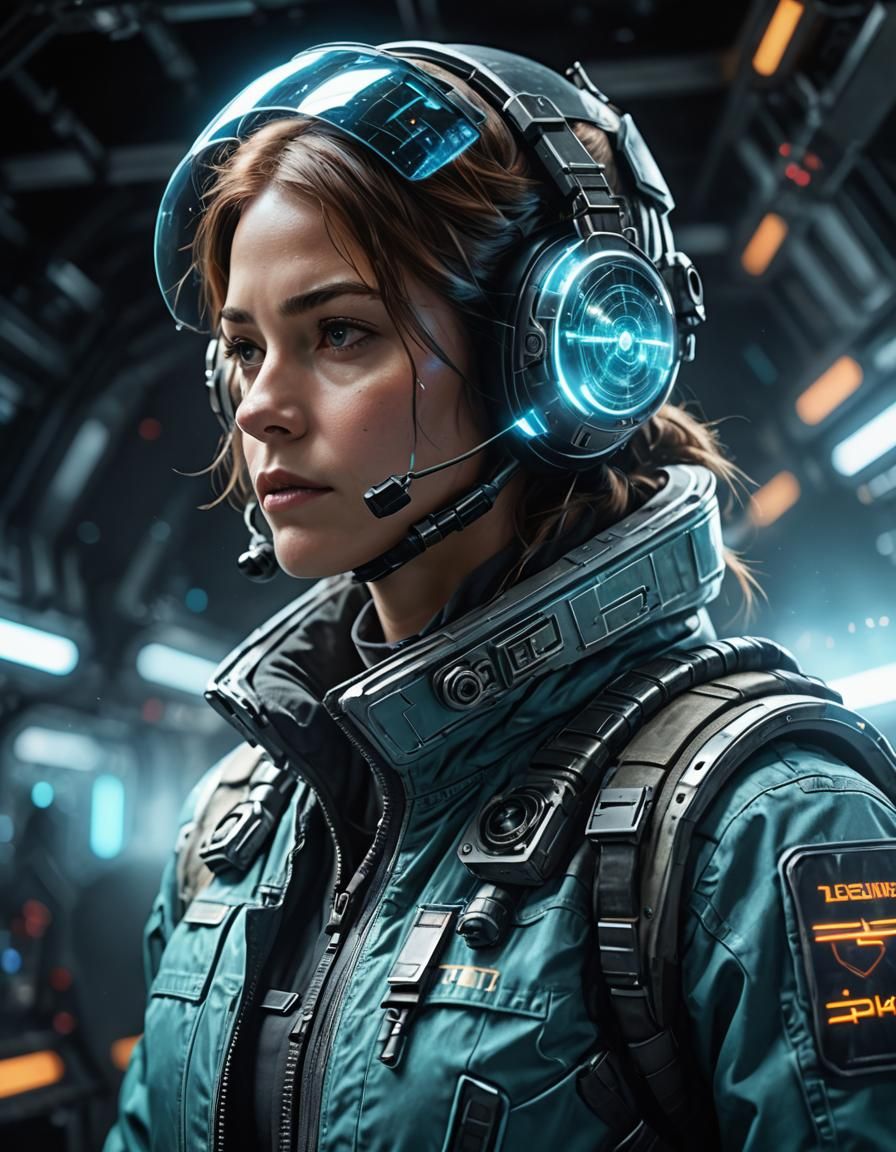 Sci-Fi Hologram of a Rogue Pilot