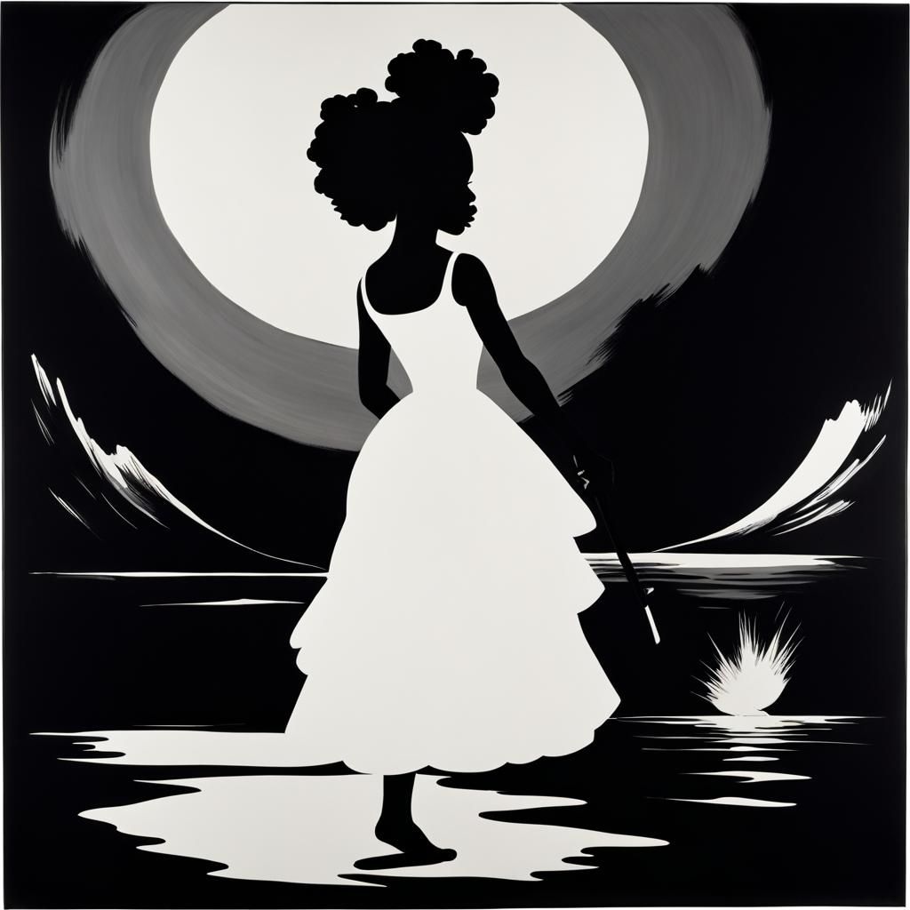 Monochrome Silhouette Art in Kara Walker Style