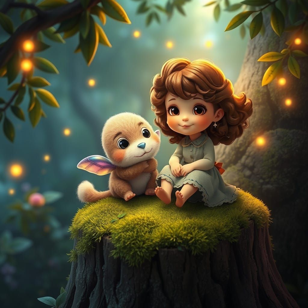 Whimsical Friends in Enchanted Forest