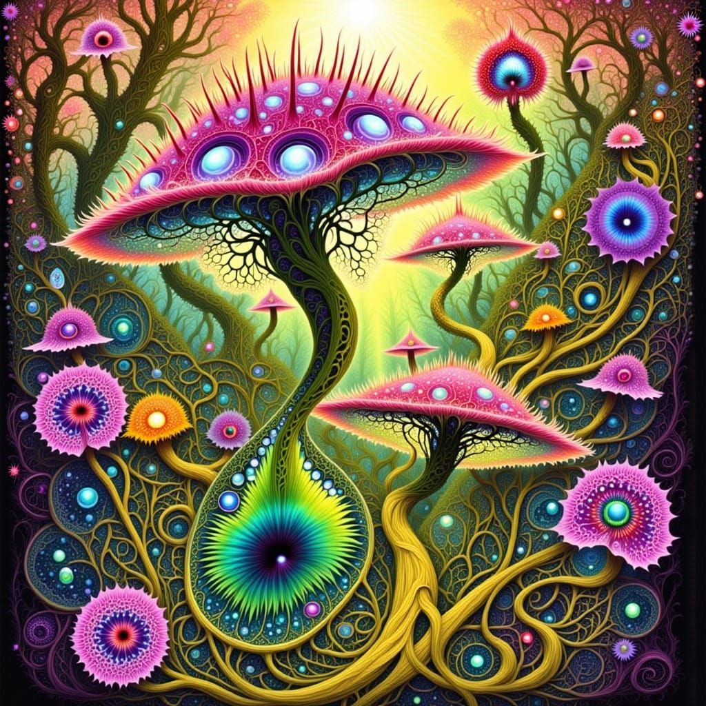 Ethereal Cyberpunk Mushroom Kingdom