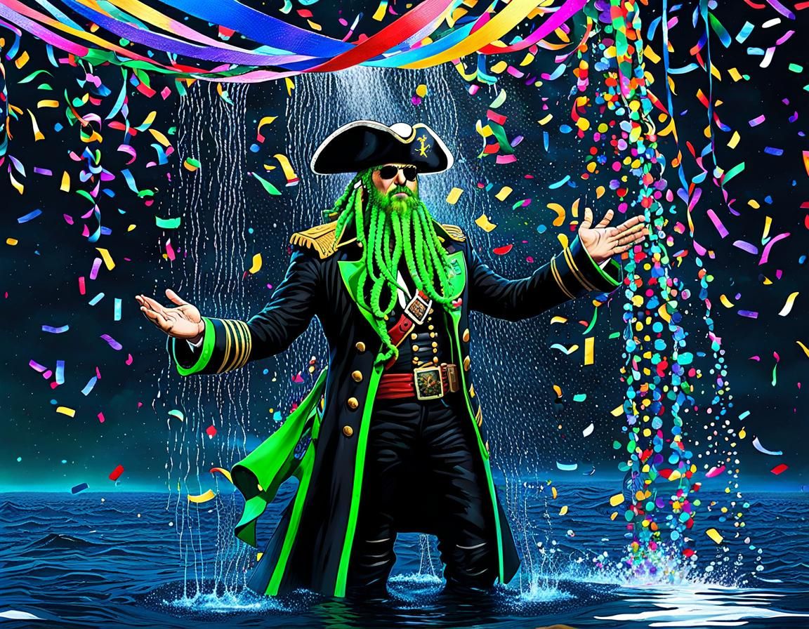 Funky Pirate Cthulhu on Confetti