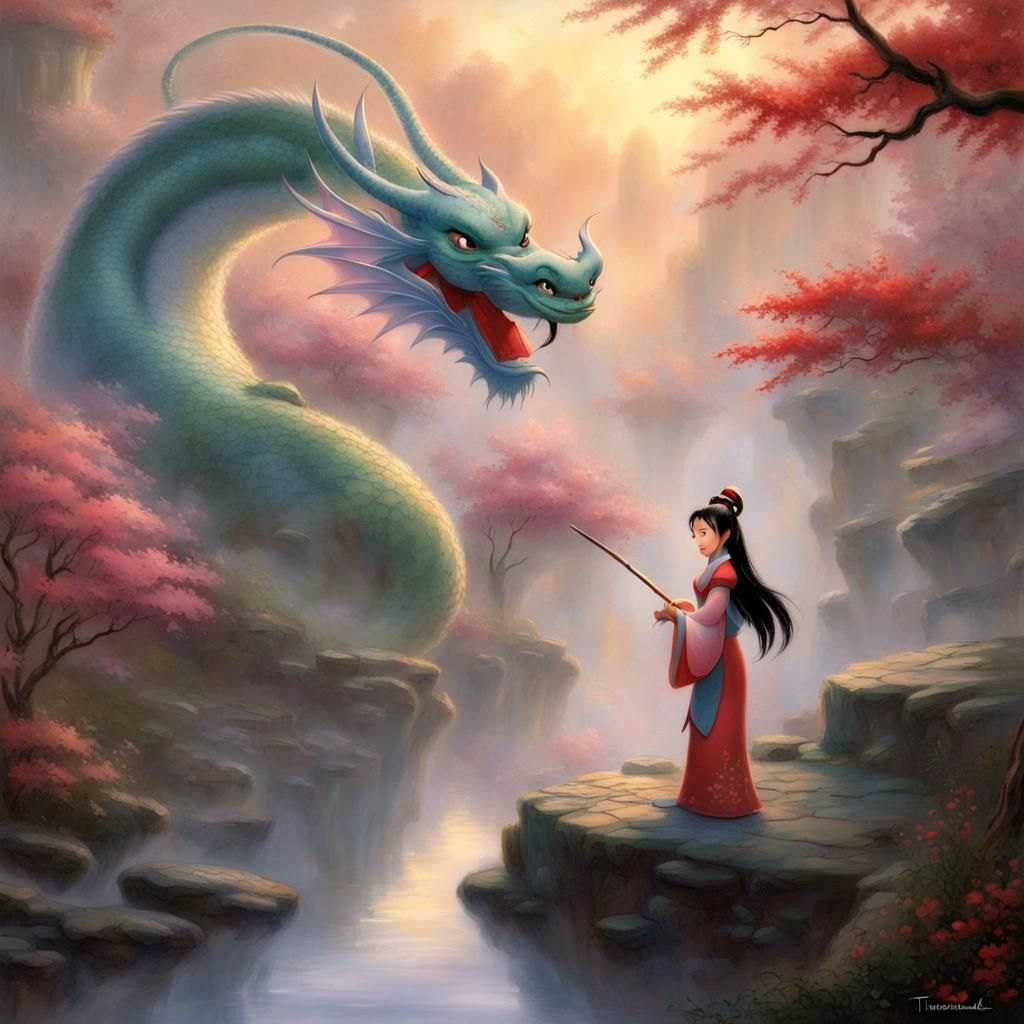 Mulan as Fairy Talking to Mushu Dragon