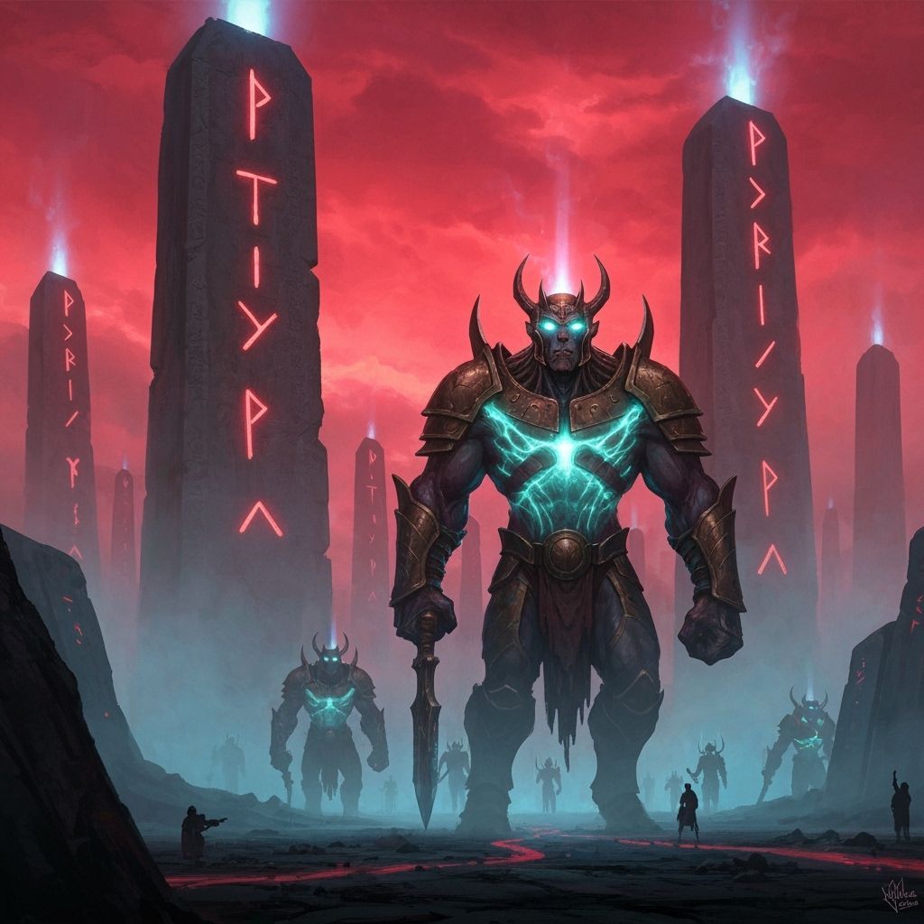 Colossal Titans and Vril Energy in Epic Concept Art