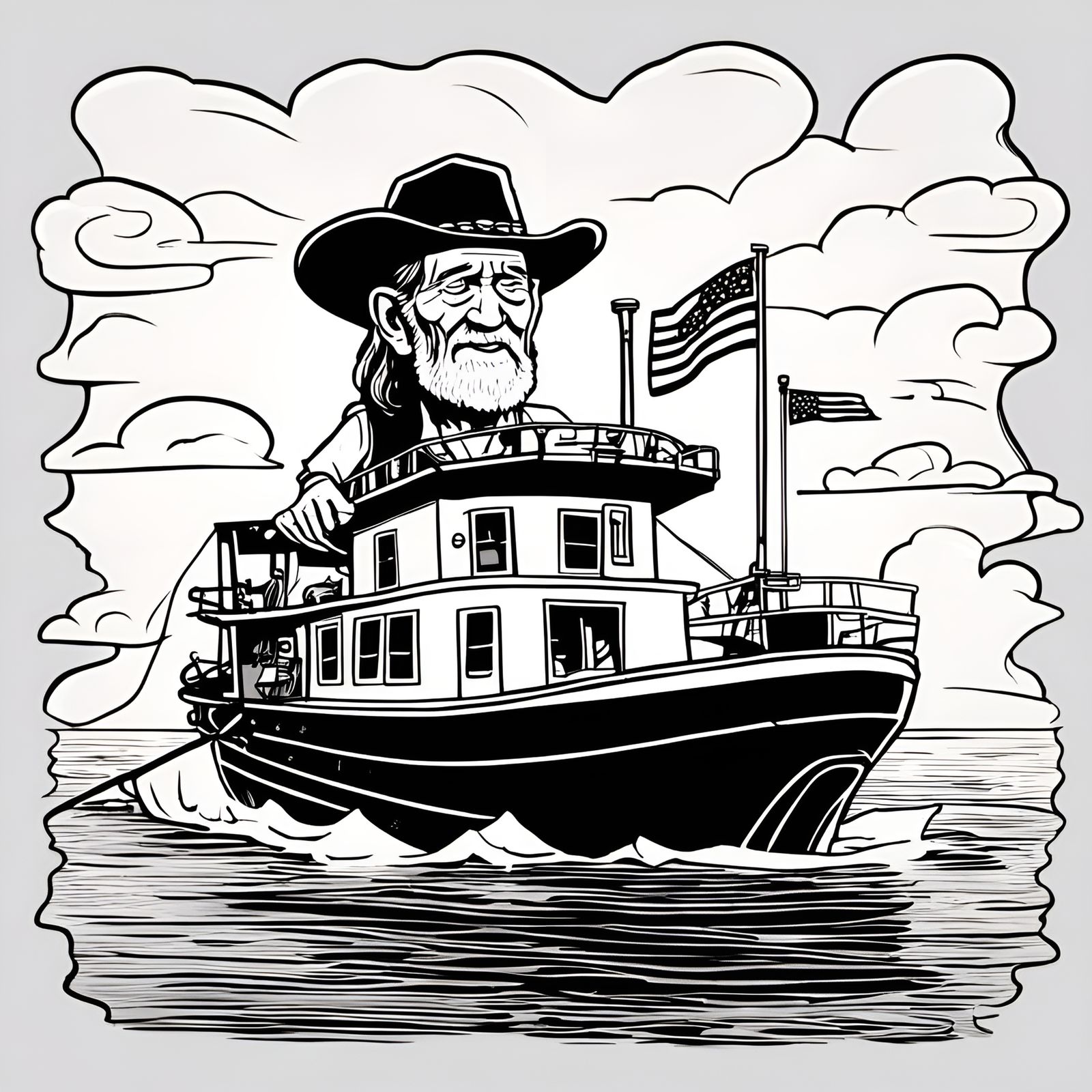 Willie Nelson in Classic Cartoon Steamboat