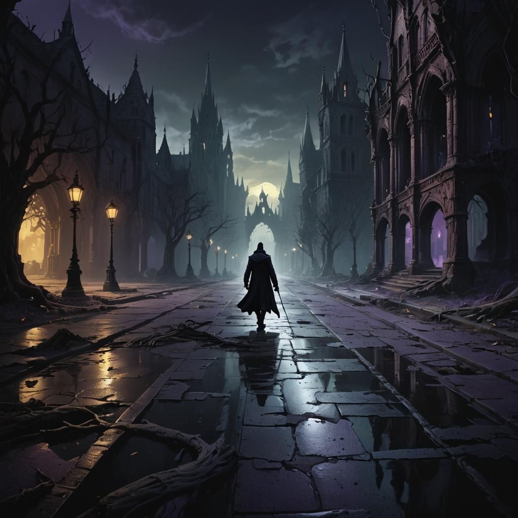 Mystical Boulevard: Dark Fantasy Concept Art