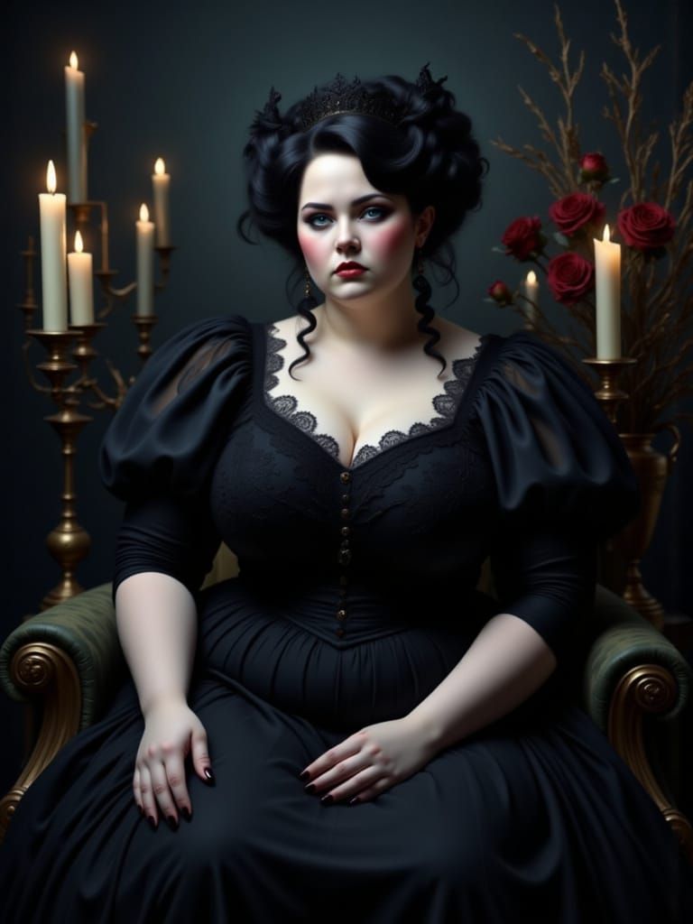 Gothic Mourning Portrait of a Lamenting Lady