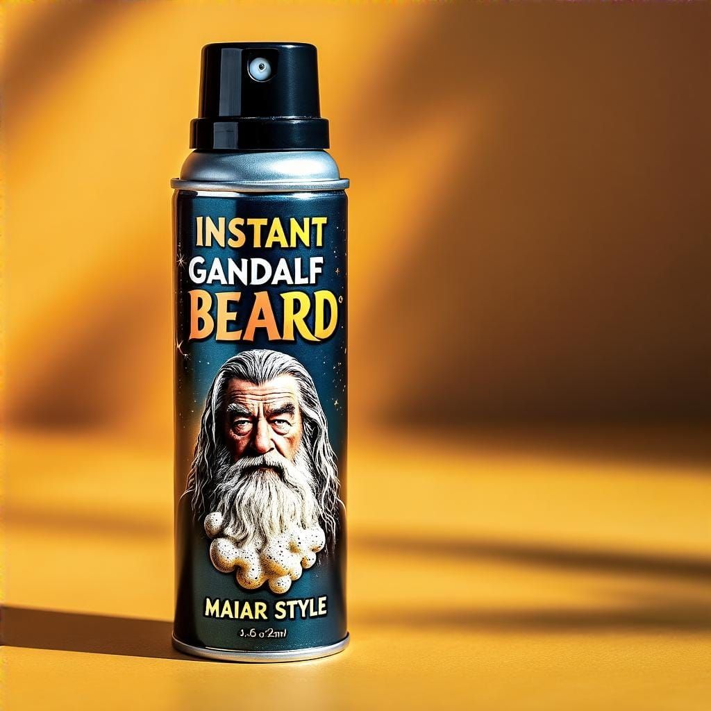 Instant Gandalf Beard in Vibrant Bathroom Beauty Scene
