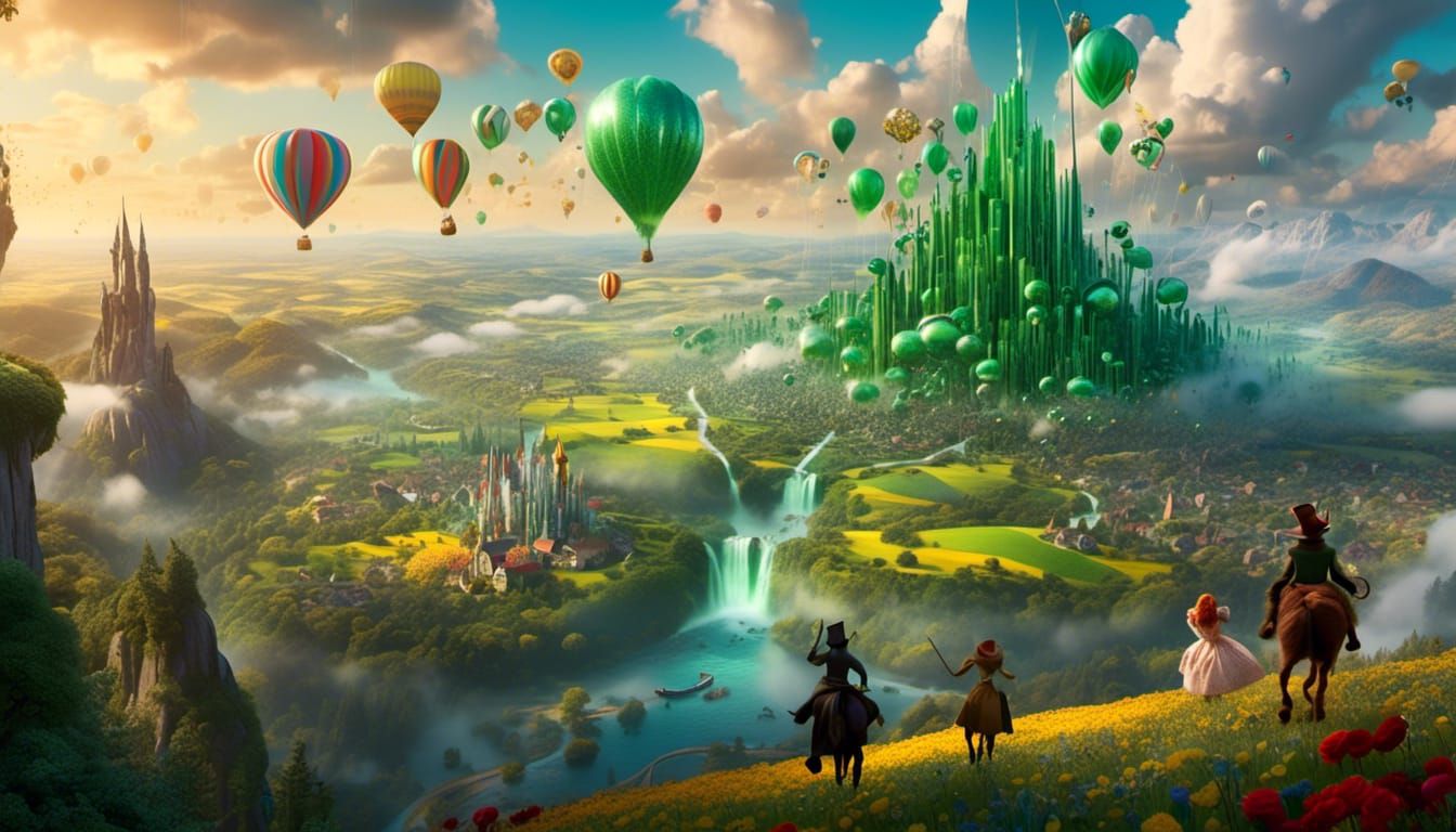 Ultralight Above Emerald City: Pixar-Style 3D Art