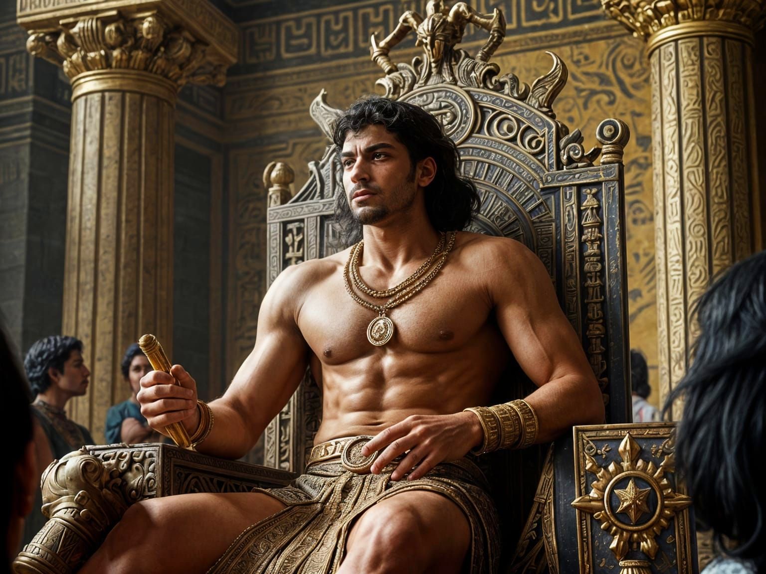 Ancient Egyptian Pharaoh Dispenses Justice with Compassion