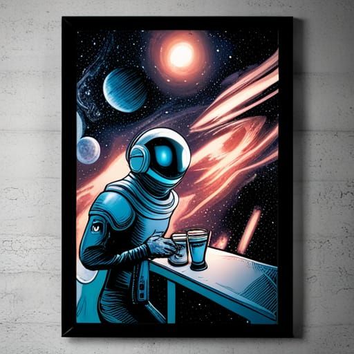 Alien Coffee Break in Space, Comic Book Art