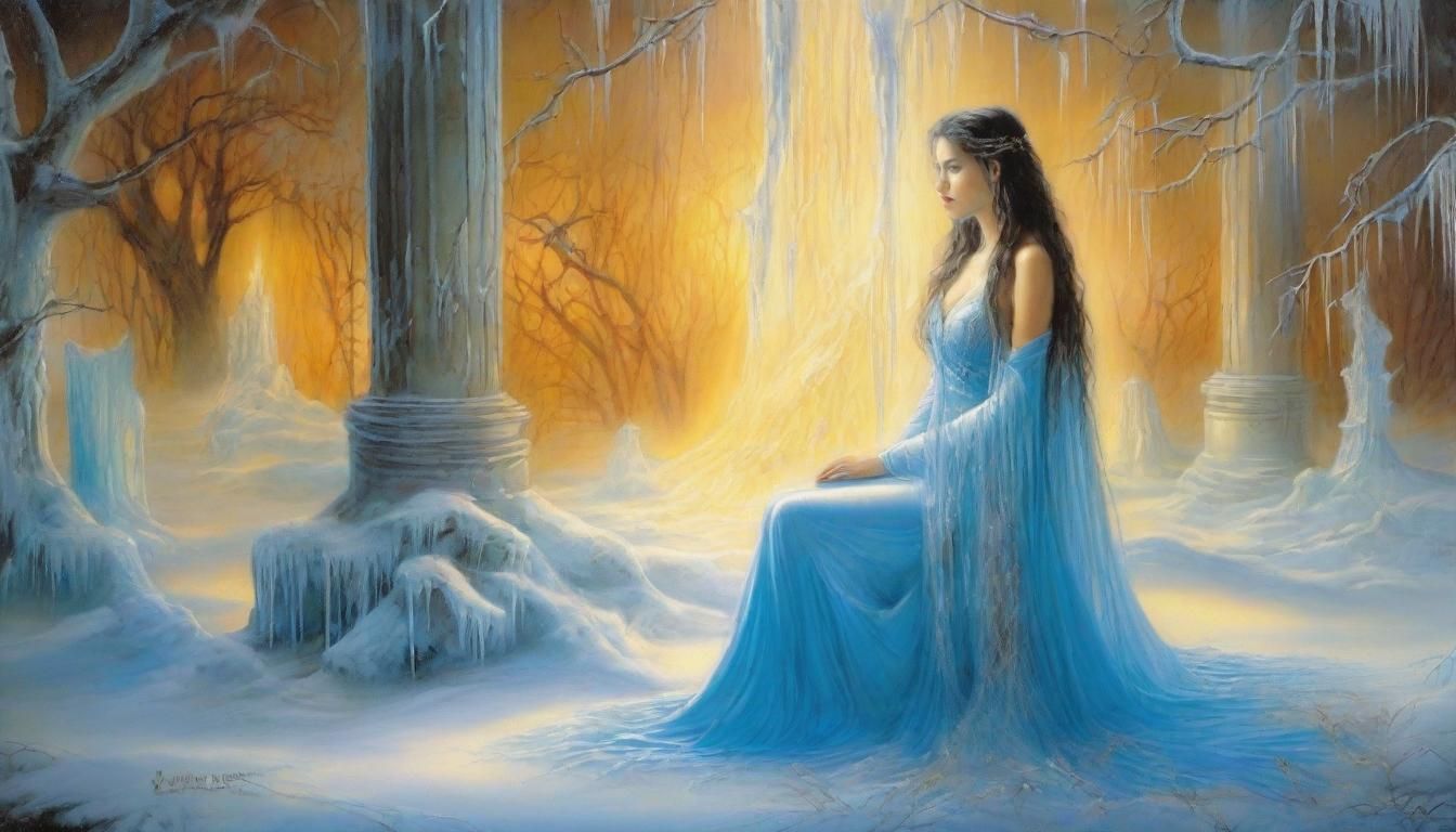 Arwen in Ice, Oil Painting Style
