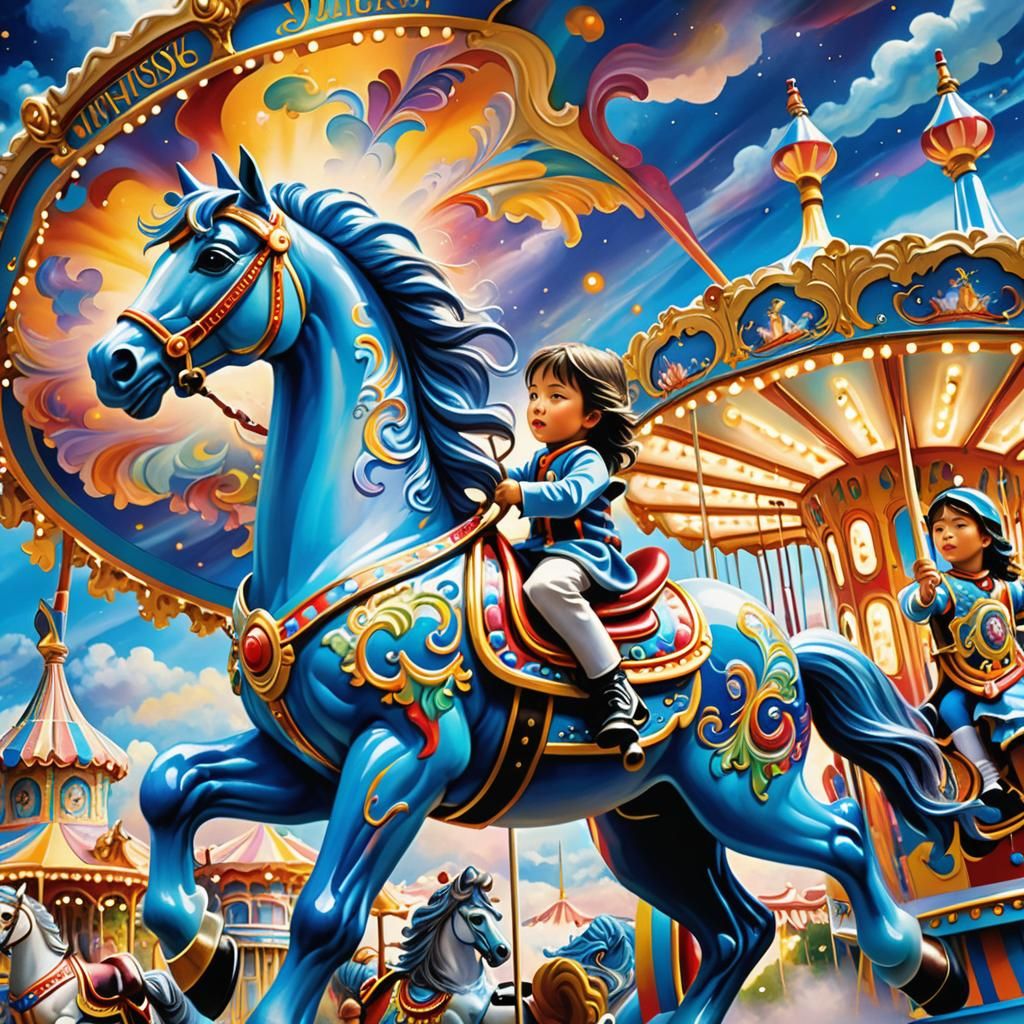 Sandra's Wild Ride: The Adventure of the Blue Carousel Horse...
