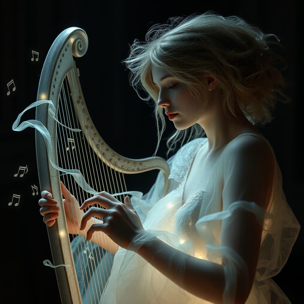 Spectral Musician Portrait in Hyperdetailed Style