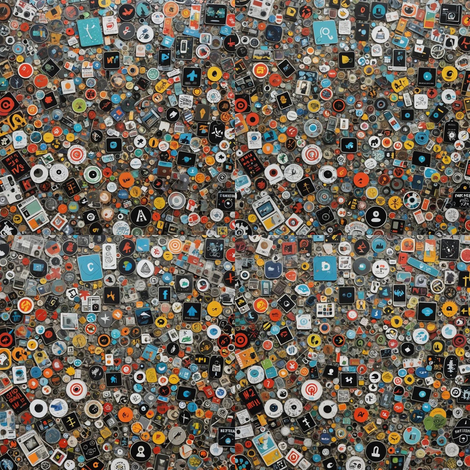 Futuristic Hacking Gadget in Mixed Media Mosaic