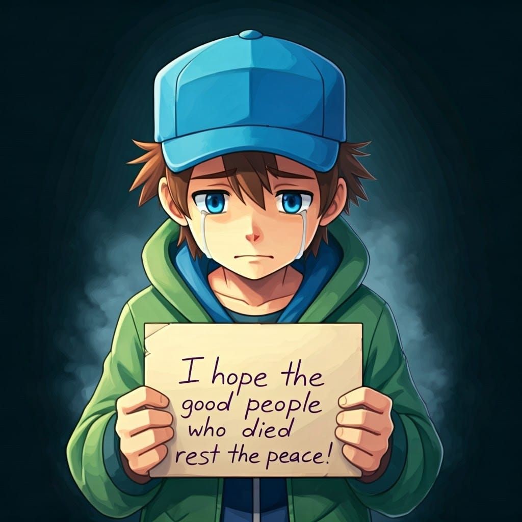 Mournful Pokémon Trainer Portrait in Watercolor Style