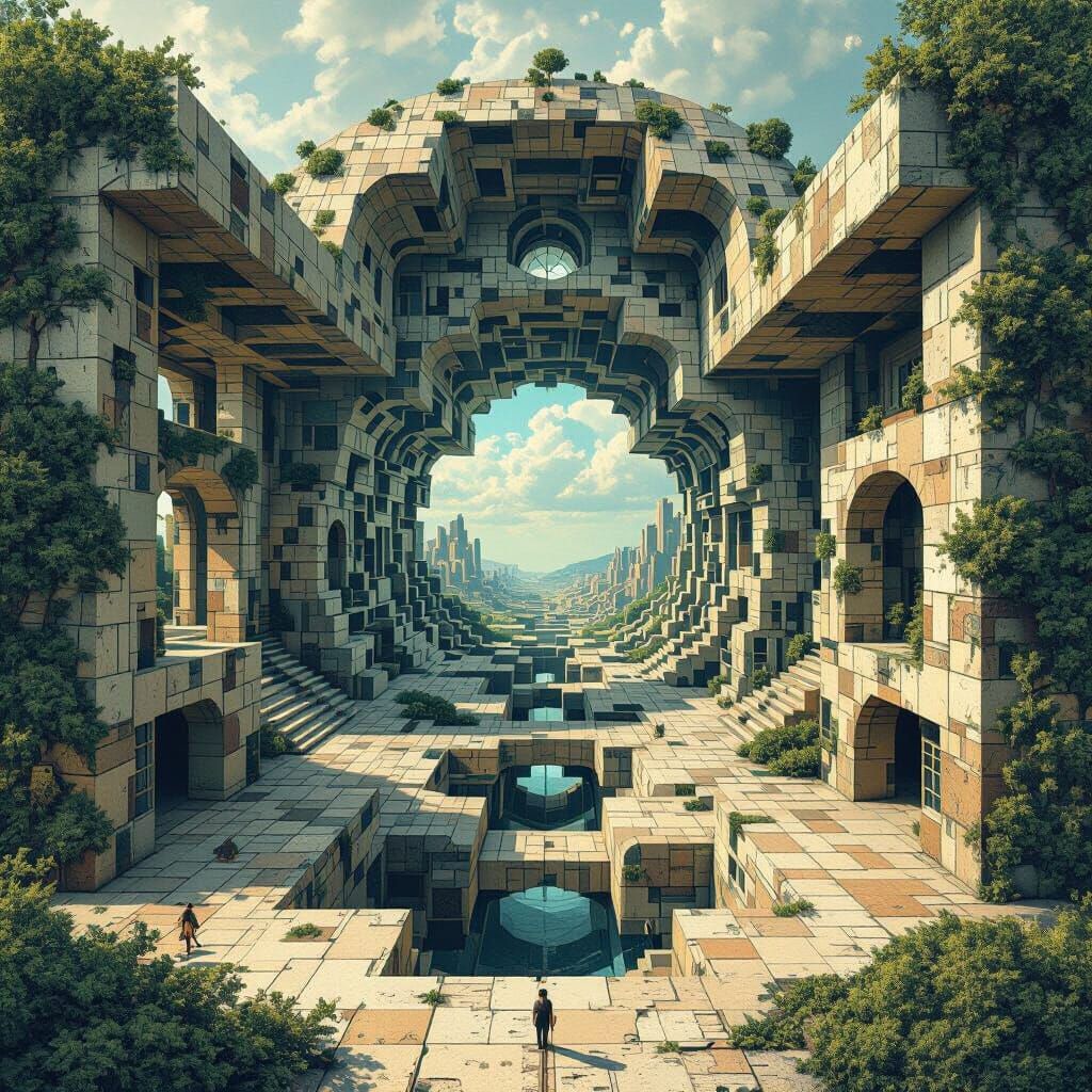 Mind-Bending Optical Illusion in Digital Art Style