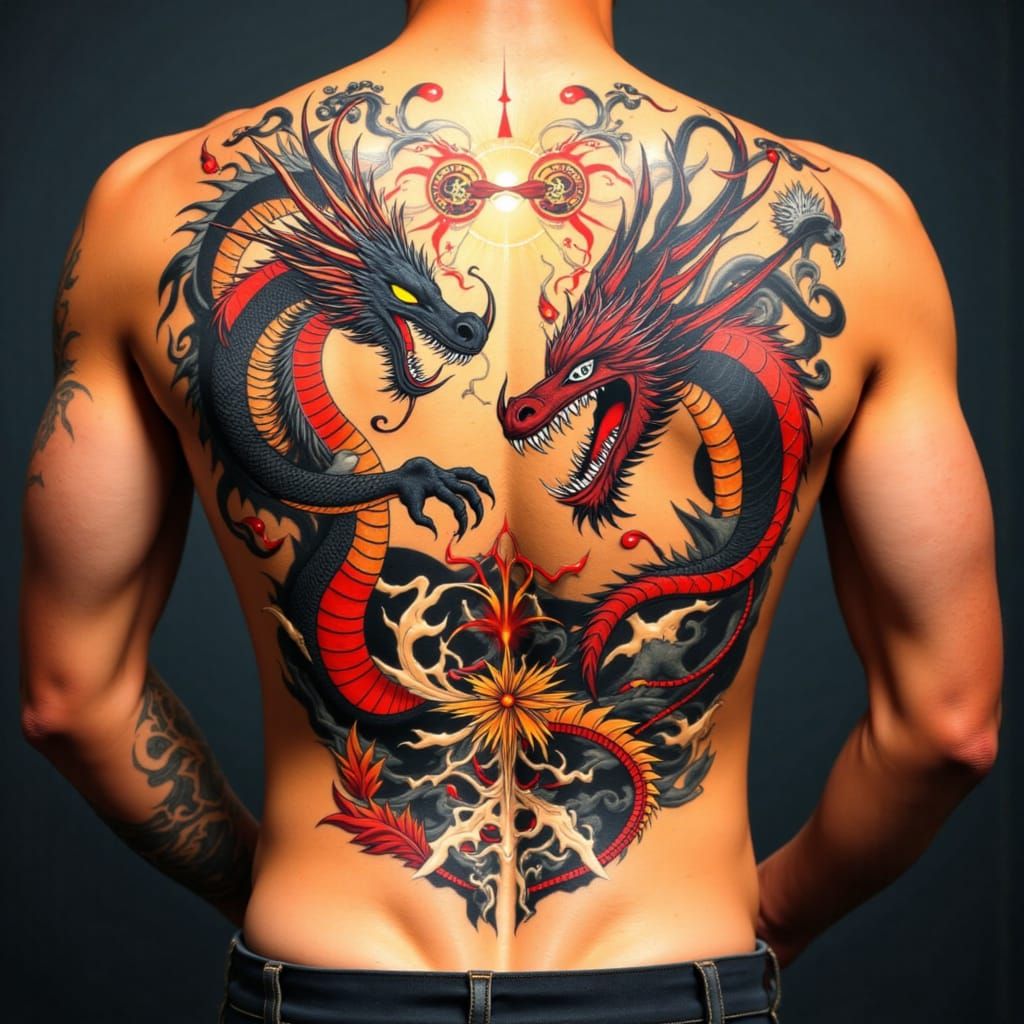 Intricate Yakuza Dragon Tattoo Art