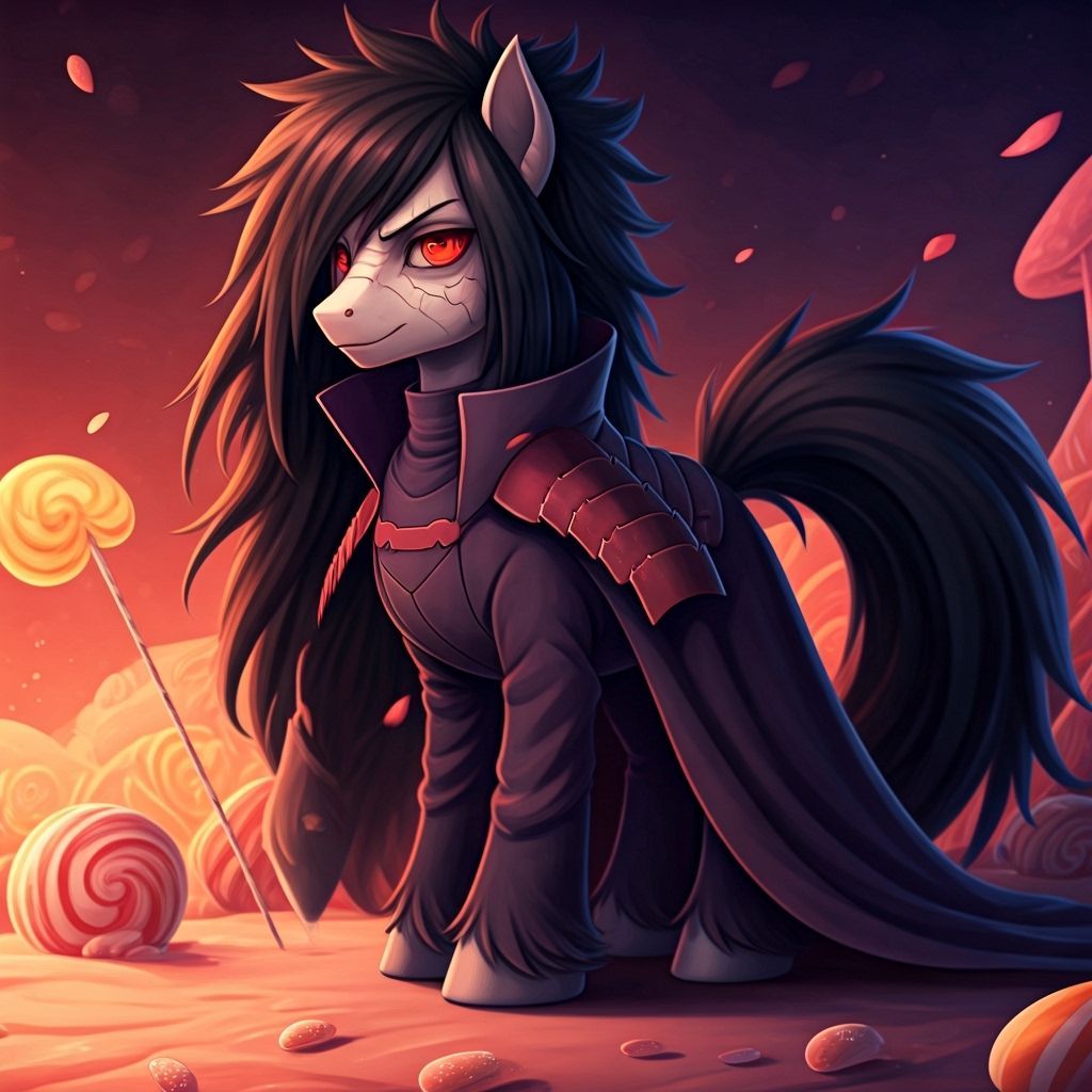 King Sombra as Madara Uchiha in Candy Art Style