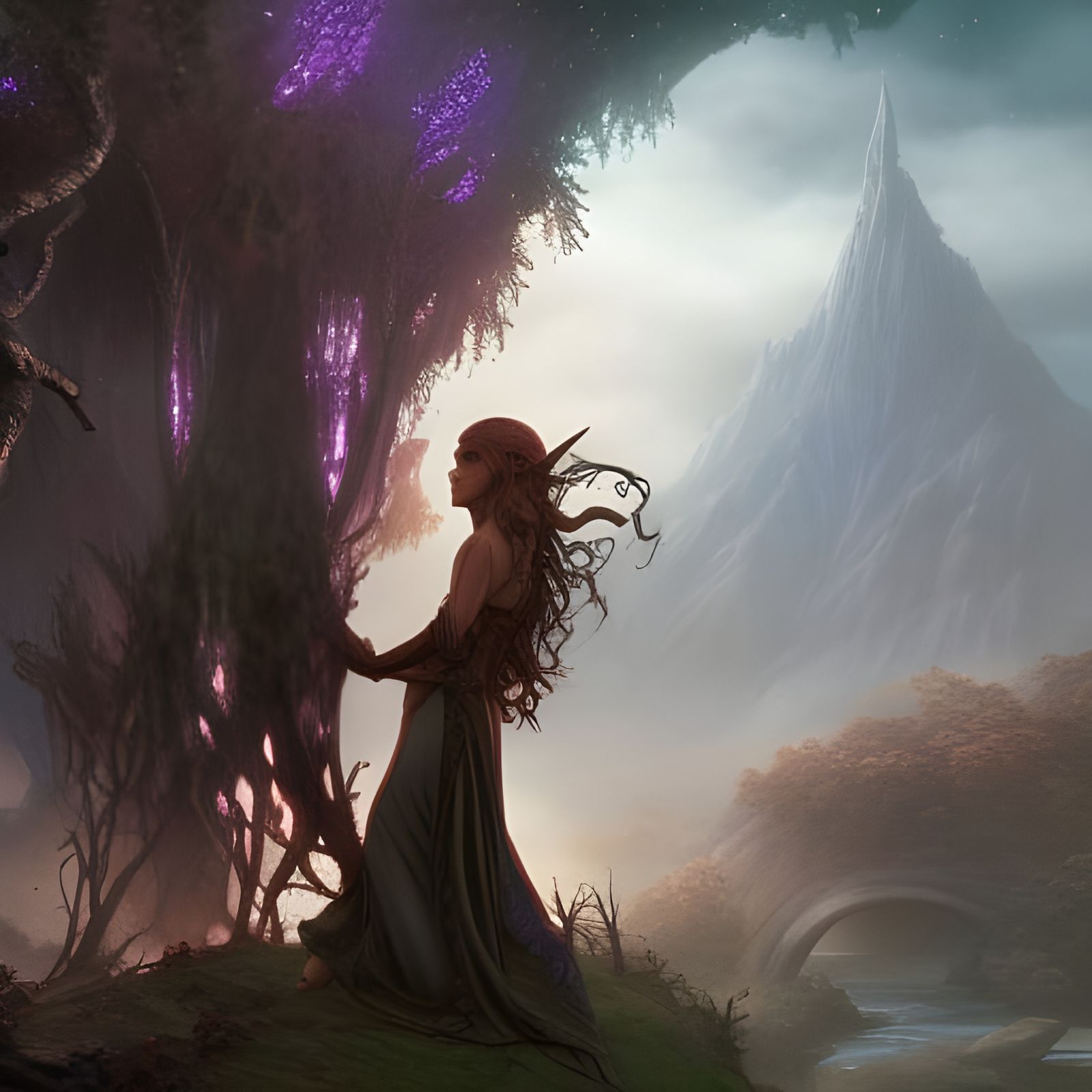 Elvish Embrace: A Fantastical Digital Painting