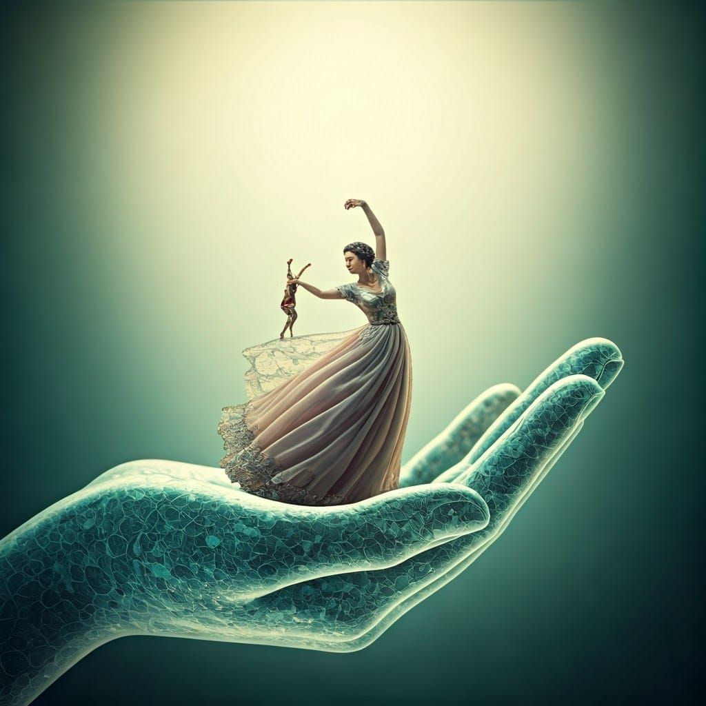 Dancing Enamel Figurine in Surreal Style