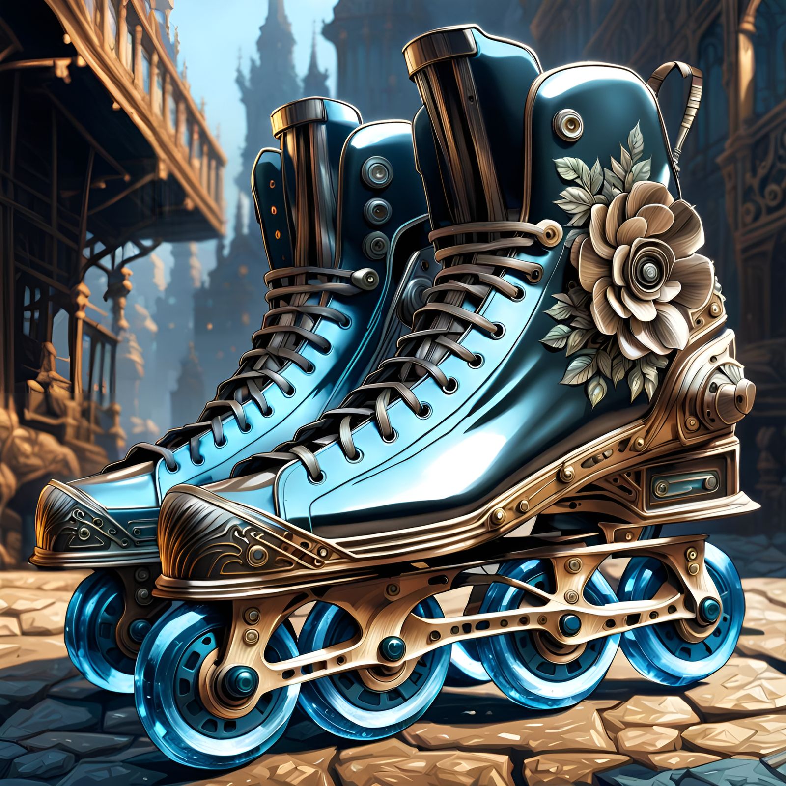 Crystallized Metallic Roller Blades