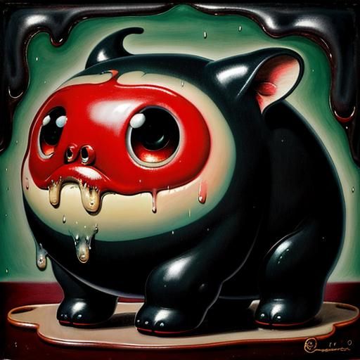 Fantastical Whimsical Character with Big Eyes and Giant Teet...