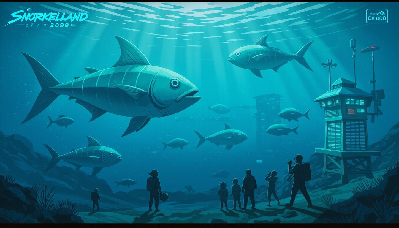 Cyberpunk Underwater World: Neon Snorkelland Adventures