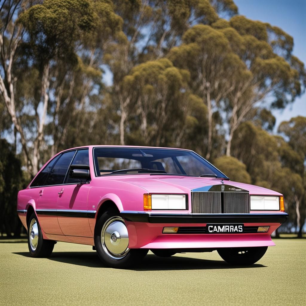 Futuristic Pink and Yellow Rolls Royce with Canopy