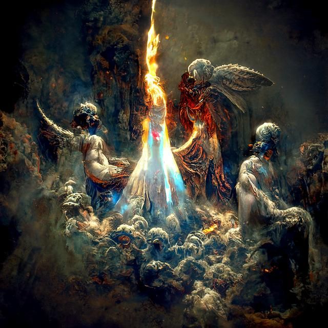 Demon Angel Transformation in Astral Illustration