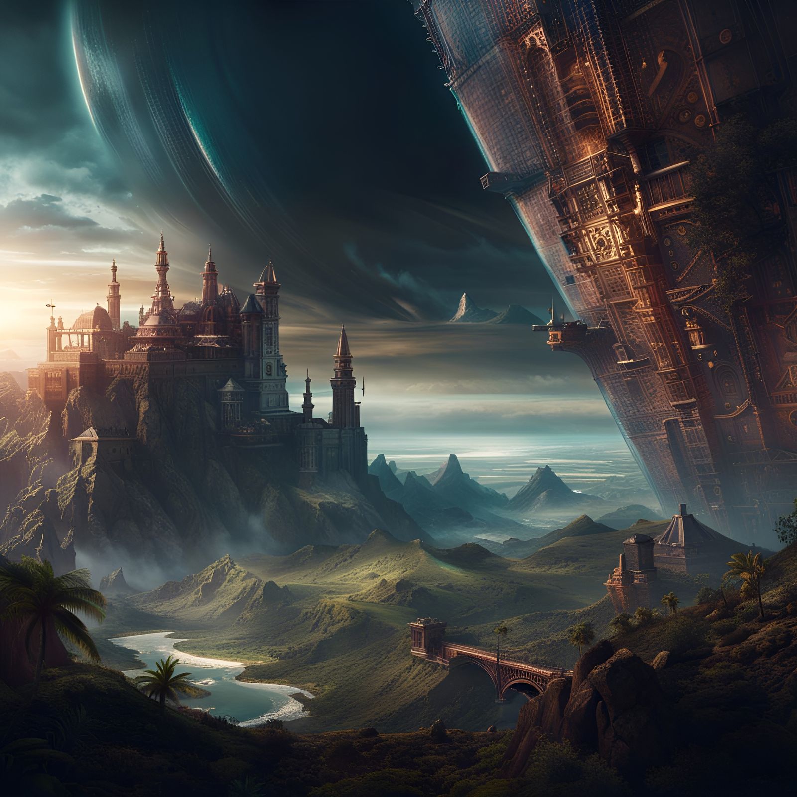 Iron Planet Meets Paradise: Digital Matte Painting