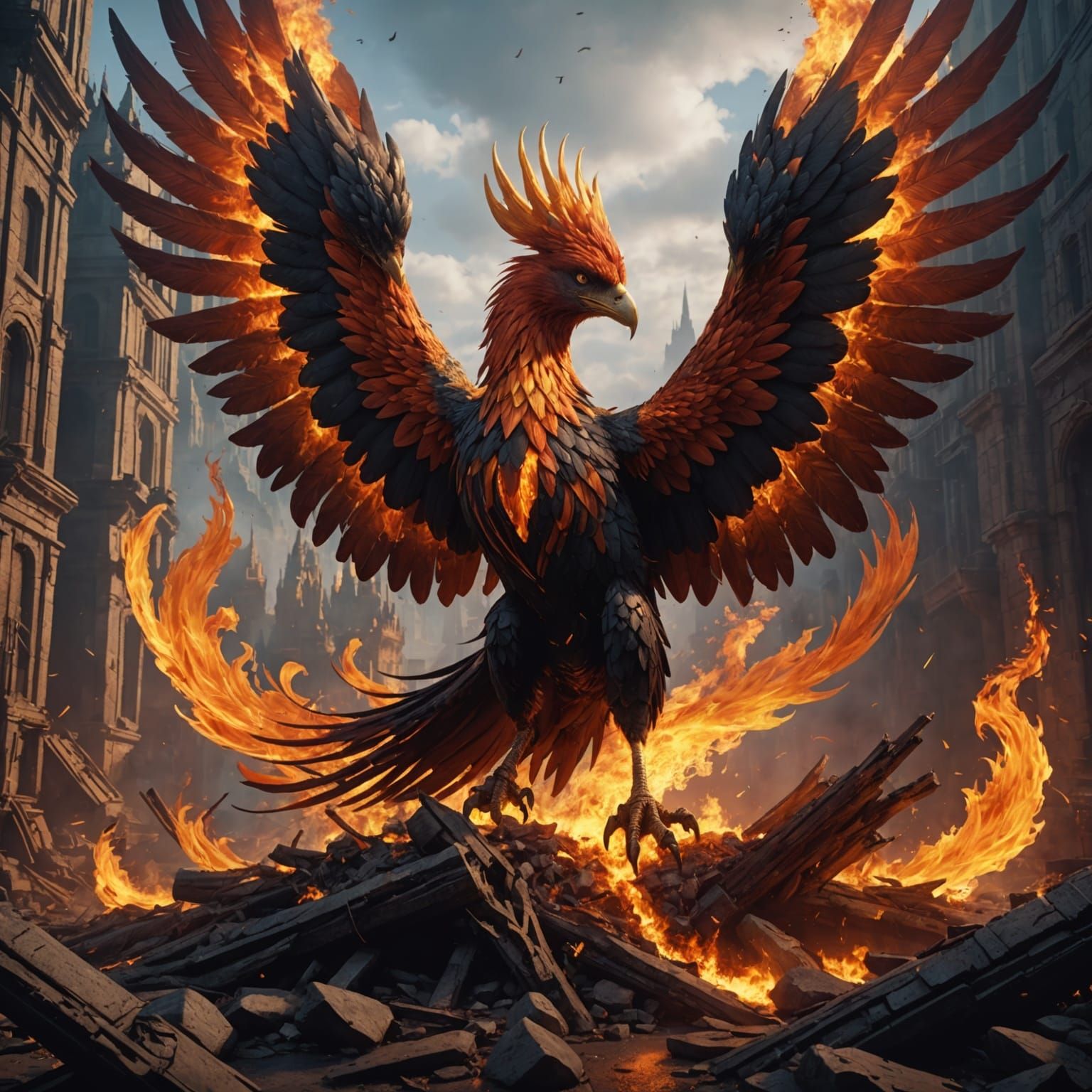 Phoenix Rising: Detailed Fantasy Concept Art