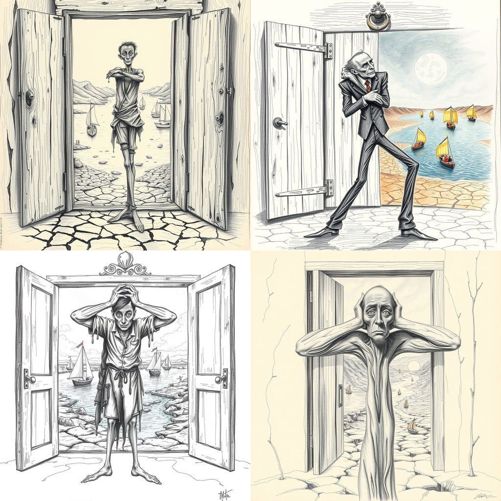 Surrealist Figure Melts in Salvador Dali-Inspired Pencil Ske...