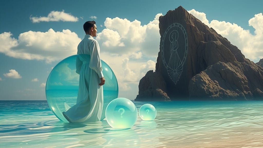 Surreal Seascape in Glass Vessel, Inspired by Mystical Lands...