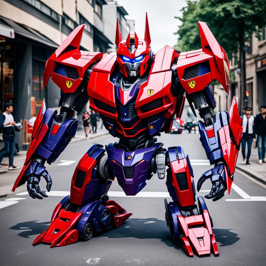 Ferrari Decepticon Transformer Robot Portrait