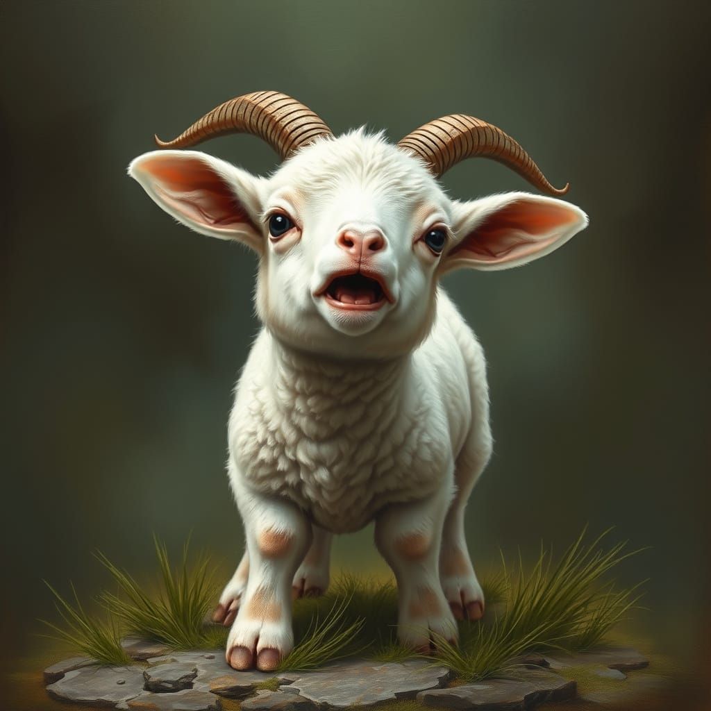 Hyperrealistic Lamb in Fantasy Art Style