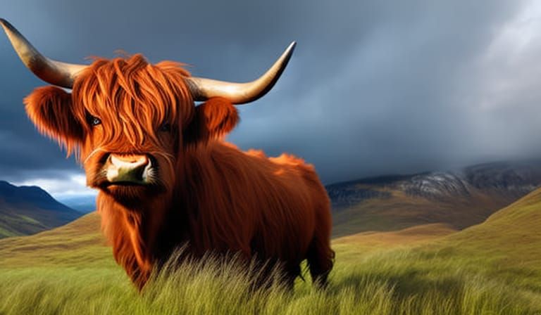 Charming Highland Cow Portrait in Scotland