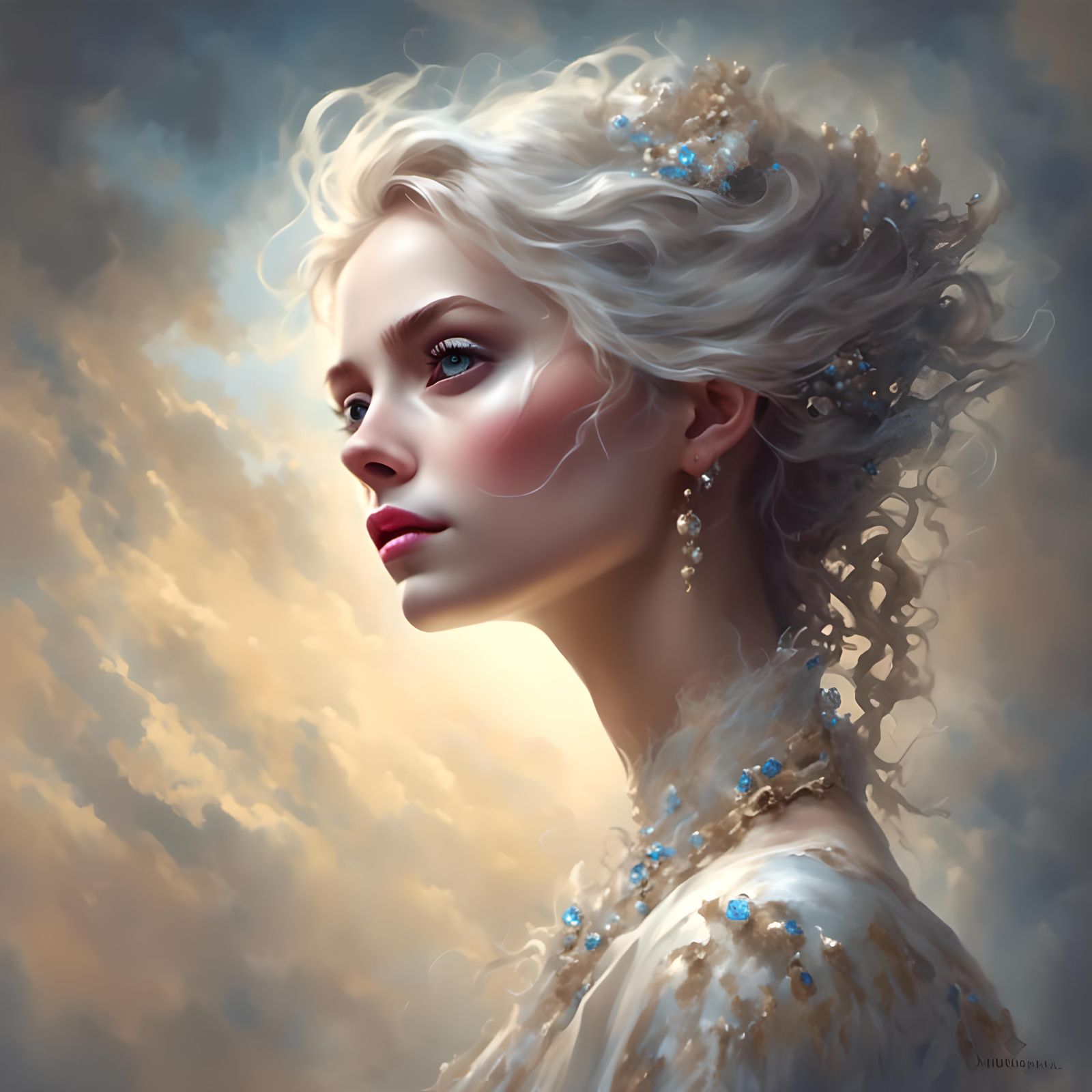 Striking Blue-Eyed Woman Portrait